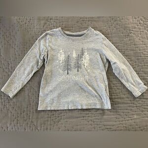 Lupilu Gray Long Sleeve T-Shirt Forest Goodnight Snow Outdoors Cotton Sz 2-4